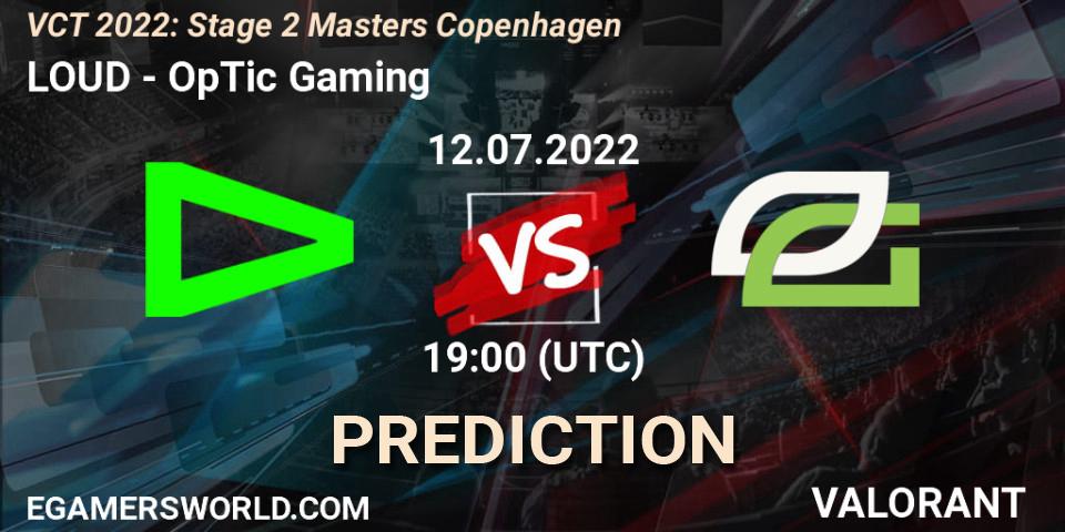 LOUD проти OpTic Gaming: Поради щодо ставок, прогнози на матчі. 12.07.2022 at 20:15. VALORANT, VCT 2022: Stage 2 Masters Copenhagen