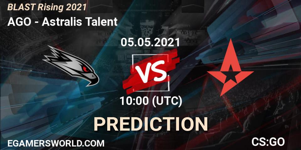 AGO проти Astralis Talent: Поради щодо ставок, прогнози на матчі. 05.05.2021 at 10:00. Counter-Strike (CS2), BLAST Rising 2021