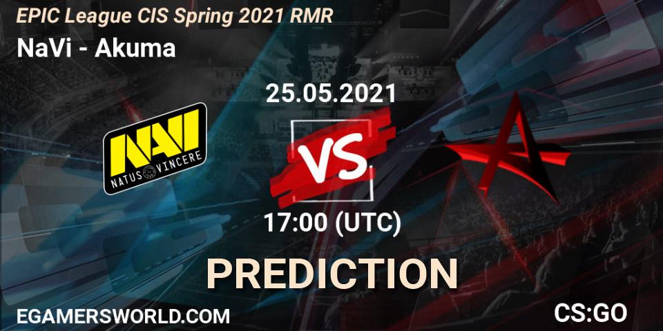 NaVi проти Akuma: Поради щодо ставок, прогнози на матчі. 25.05.2021 at 17:30. Counter-Strike (CS2), EPIC League CIS Spring 2021 RMR