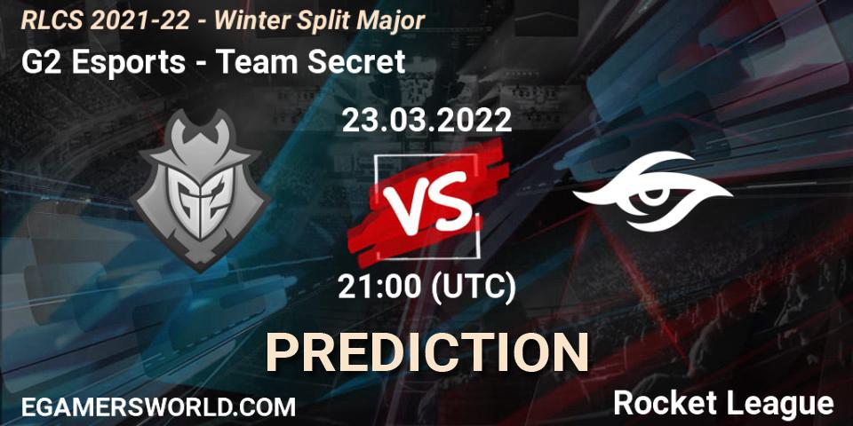 G2 Esports проти Team Secret: Поради щодо ставок, прогнози на матчі. 23.03.2022 at 21:00. Rocket League, RLCS 2021-22 - Winter Split Major