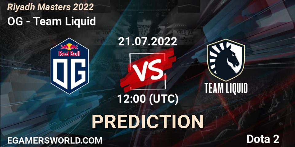 OG проти Team Liquid: Поради щодо ставок, прогнози на матчі. 21.07.2022 at 12:00. Dota 2, Riyadh Masters 2022