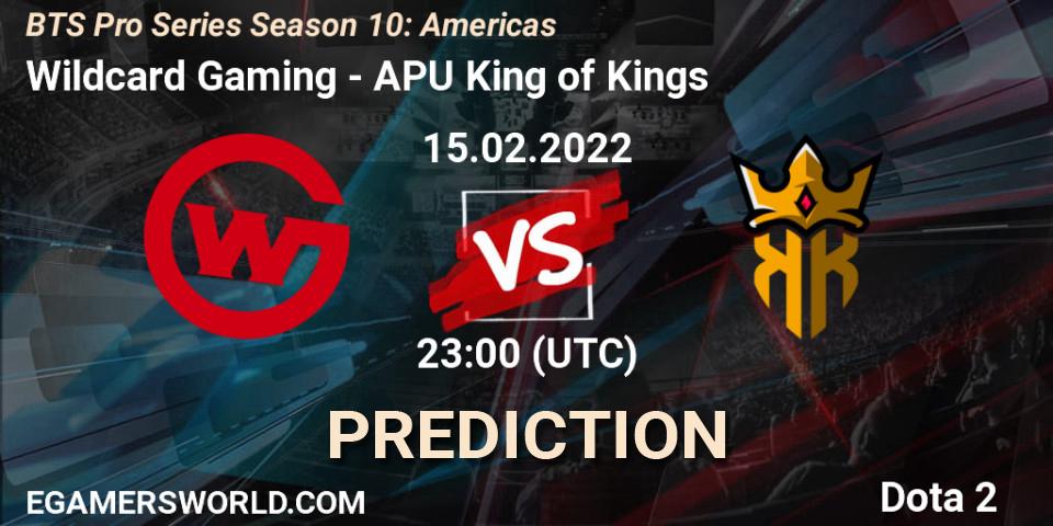 Wildcard Gaming проти APU King of Kings: Поради щодо ставок, прогнози на матчі. 15.02.2022 at 21:00. Dota 2, BTS Pro Series Season 10: Americas