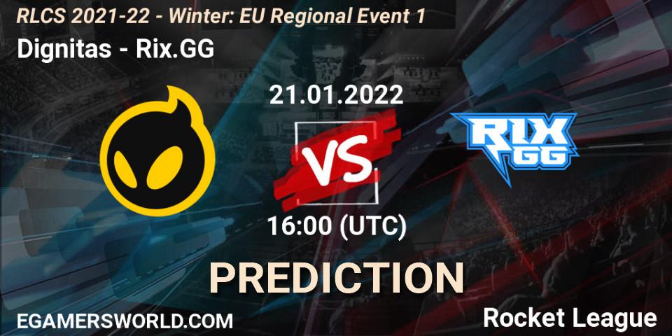 Dignitas проти Rix.GG: Поради щодо ставок, прогнози на матчі. 21.01.2022 at 16:00. Rocket League, RLCS 2021-22 - Winter: EU Regional Event 1