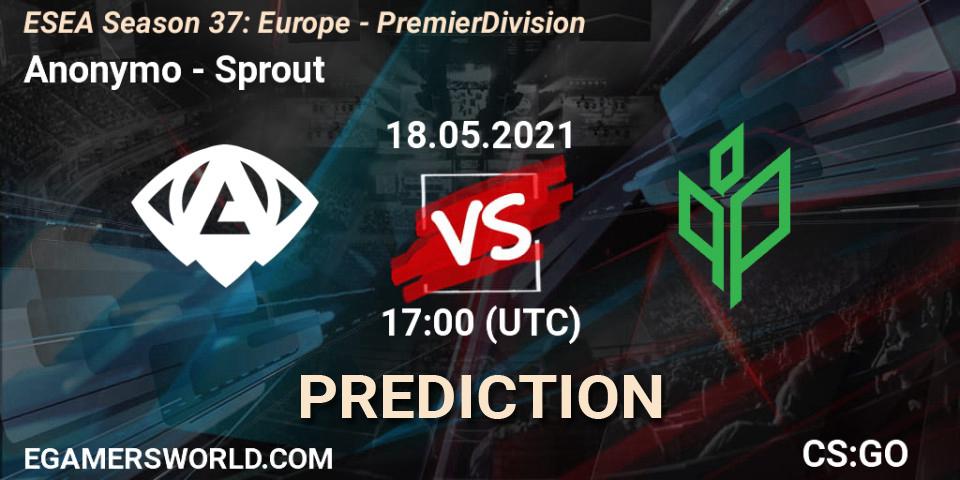 Anonymo проти Sprout: Поради щодо ставок, прогнози на матчі. 10.06.2021 at 14:00. Counter-Strike (CS2), ESEA Season 37: Europe - Premier Division