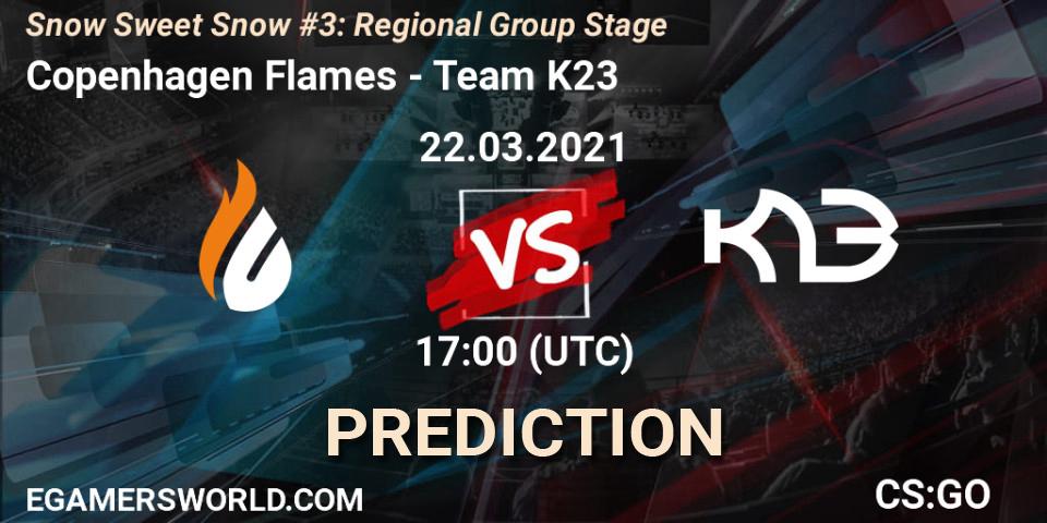 Copenhagen Flames проти Team K23: Поради щодо ставок, прогнози на матчі. 22.03.2021 at 18:50. Counter-Strike (CS2), Snow Sweet Snow #3: Regional Group Stage