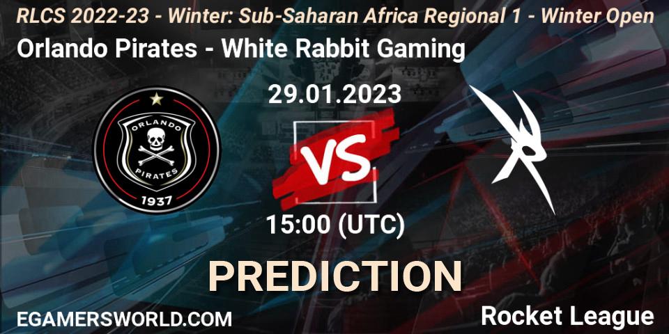 Orlando Pirates проти White Rabbit Gaming: Поради щодо ставок, прогнози на матчі. 29.01.2023 at 15:00. Rocket League, RLCS 2022-23 - Winter: Sub-Saharan Africa Regional 1 - Winter Open