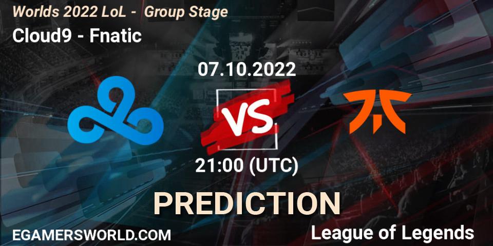 Cloud9 проти Fnatic: Поради щодо ставок, прогнози на матчі. 07.10.2022 at 21:00. LoL, Worlds 2022 LoL - Group Stage