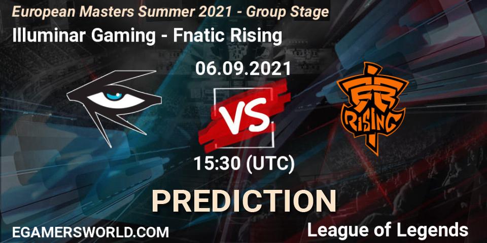 Illuminar Gaming проти Fnatic Rising: Поради щодо ставок, прогнози на матчі. 06.09.2021 at 15:30. LoL, European Masters Summer 2021 - Group Stage