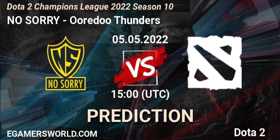 NO SORRY проти Ooredoo Thunders: Поради щодо ставок, прогнози на матчі. 05.05.2022 at 15:00. Dota 2, Dota 2 Champions League 2022 Season 10 