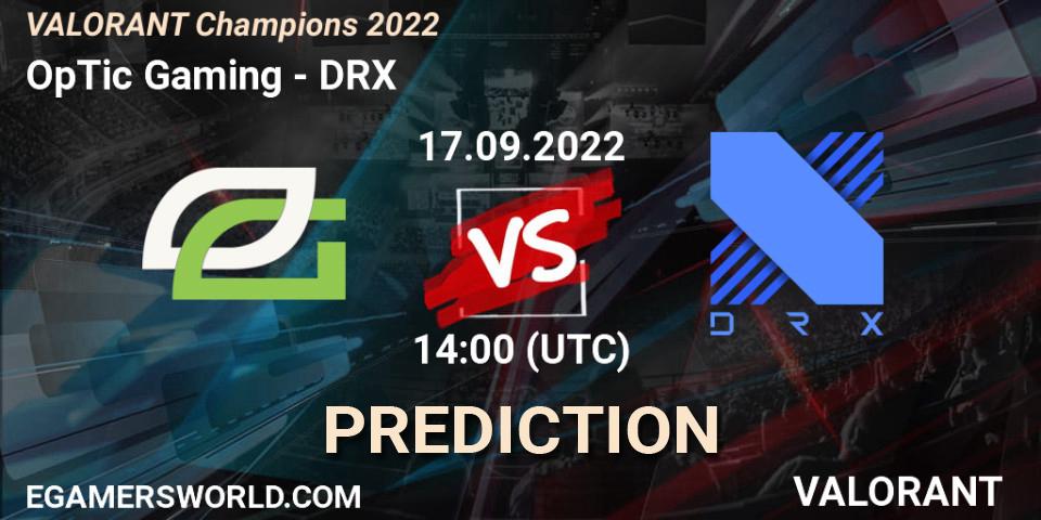 OpTic Gaming проти DRX: Поради щодо ставок, прогнози на матчі. 17.09.2022 at 14:00. VALORANT, VALORANT Champions 2022