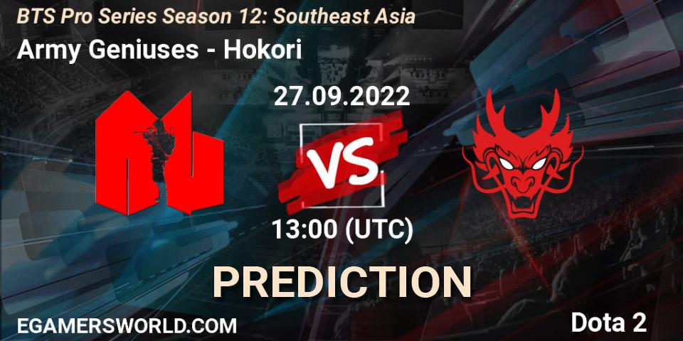 Army Geniuses проти Hokori: Поради щодо ставок, прогнози на матчі. 27.09.2022 at 13:56. Dota 2, BTS Pro Series Season 12: Southeast Asia