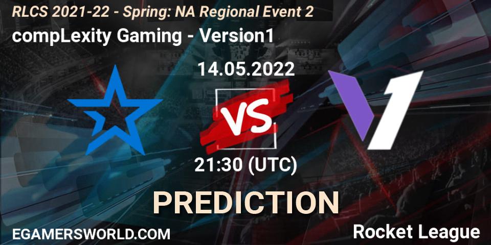 compLexity Gaming проти Version1: Поради щодо ставок, прогнози на матчі. 14.05.2022 at 21:30. Rocket League, RLCS 2021-22 - Spring: NA Regional Event 2