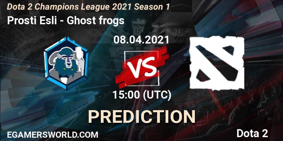 Prosti Esli проти Ghost frogs: Поради щодо ставок, прогнози на матчі. 08.04.2021 at 14:36. Dota 2, Dota 2 Champions League 2021 Season 1