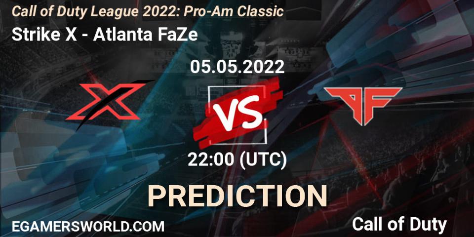Strike X проти Atlanta FaZe: Поради щодо ставок, прогнози на матчі. 05.05.2022 at 22:00. Call of Duty, Call of Duty League 2022: Pro-Am Classic
