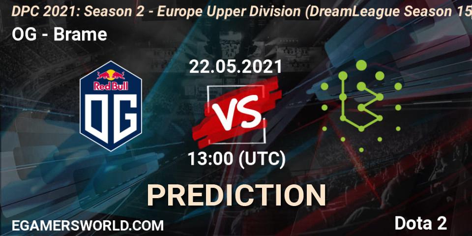 OG проти Brame: Поради щодо ставок, прогнози на матчі. 22.05.2021 at 12:56. Dota 2, DPC 2021: Season 2 - Europe Upper Division (DreamLeague Season 15)