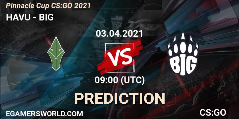 HAVU проти BIG: Поради щодо ставок, прогнози на матчі. 03.04.2021 at 12:00. Counter-Strike (CS2), Pinnacle Cup #1