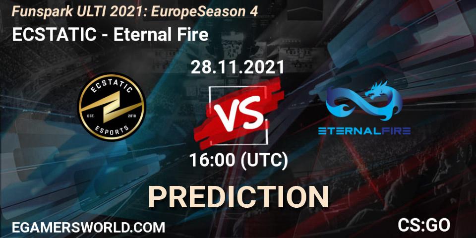 ECSTATIC проти Eternal Fire: Поради щодо ставок, прогнози на матчі. 28.11.2021 at 16:00. Counter-Strike (CS2), Funspark ULTI 2021: Europe Season 4