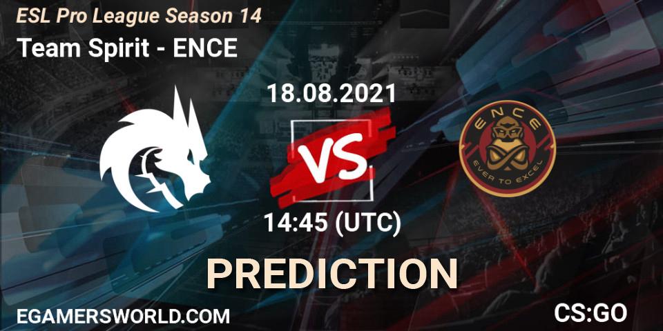 Team Spirit проти ENCE: Поради щодо ставок, прогнози на матчі. 18.08.2021 at 14:45. Counter-Strike (CS2), ESL Pro League Season 14
