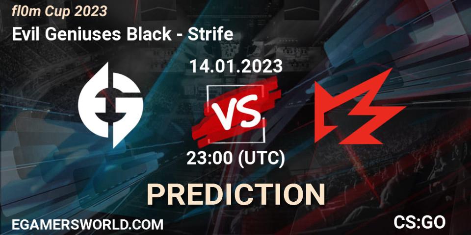 Evil Geniuses Black проти Strife: Поради щодо ставок, прогнози на матчі. 14.01.2023 at 23:00. Counter-Strike (CS2), fl0m Cup 2023