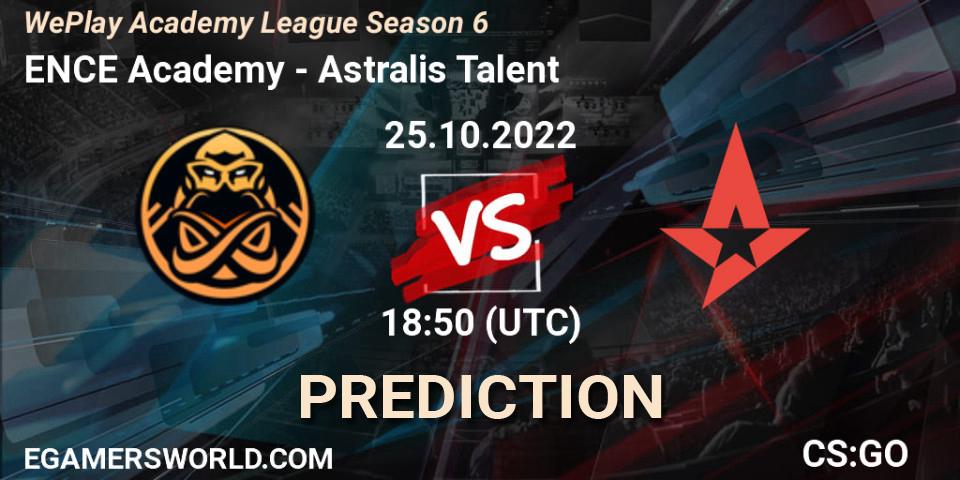 ENCE Academy проти Astralis Talent: Поради щодо ставок, прогнози на матчі. 25.10.2022 at 19:20. Counter-Strike (CS2), WePlay Academy League Season 6