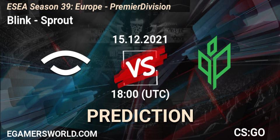 Blink проти Sprout: Поради щодо ставок, прогнози на матчі. 15.12.2021 at 18:00. Counter-Strike (CS2), ESEA Season 39: Europe - Premier Division