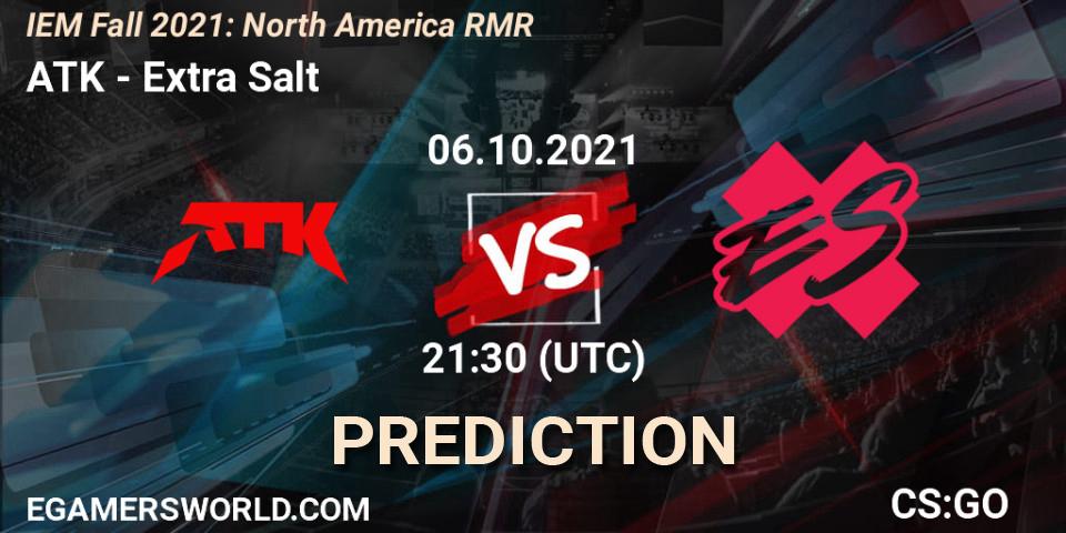 ATK проти Extra Salt: Поради щодо ставок, прогнози на матчі. 06.10.2021 at 20:20. Counter-Strike (CS2), IEM Fall 2021: North America RMR
