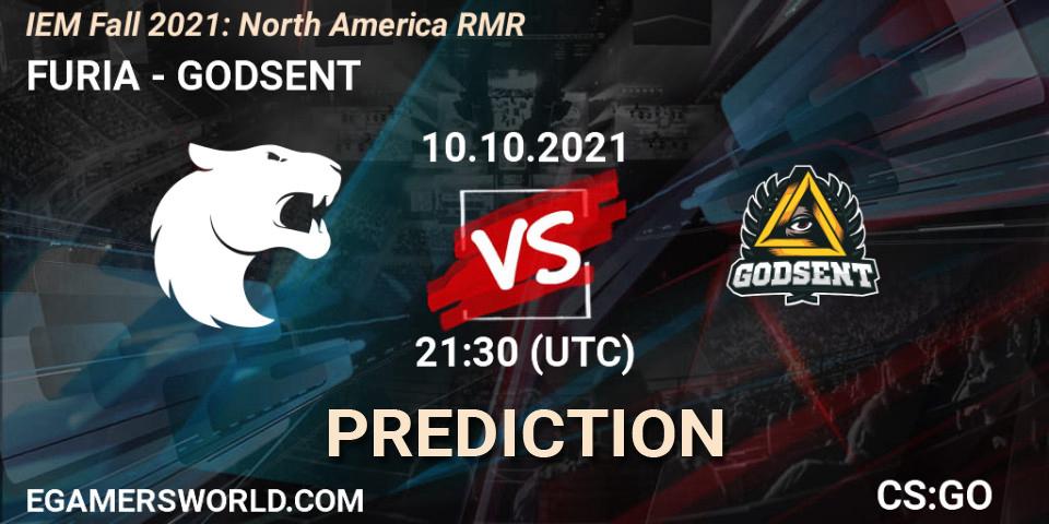 FURIA проти GODSENT: Поради щодо ставок, прогнози на матчі. 10.10.2021 at 21:30. Counter-Strike (CS2), IEM Fall 2021: North America RMR