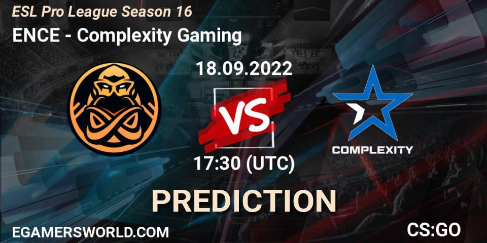 ENCE проти Complexity Gaming: Поради щодо ставок, прогнози на матчі. 18.09.2022 at 17:30. Counter-Strike (CS2), ESL Pro League Season 16
