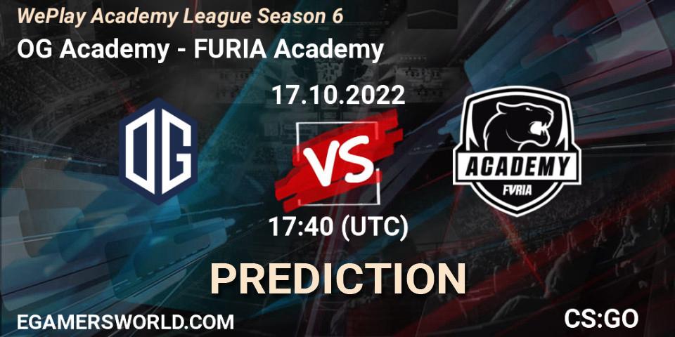 OG Academy проти FURIA Academy: Поради щодо ставок, прогнози на матчі. 17.10.2022 at 16:50. Counter-Strike (CS2), WePlay Academy League Season 6