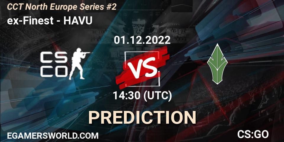 ex-Finest проти HAVU: Поради щодо ставок, прогнози на матчі. 01.12.2022 at 15:00. Counter-Strike (CS2), CCT North Europe Series #2