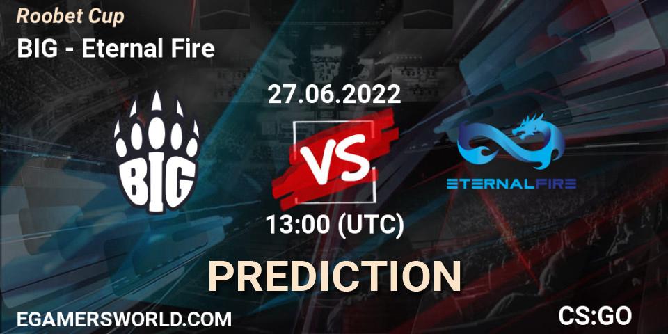 BIG проти Eternal Fire: Поради щодо ставок, прогнози на матчі. 27.06.2022 at 13:00. Counter-Strike (CS2), Roobet Cup