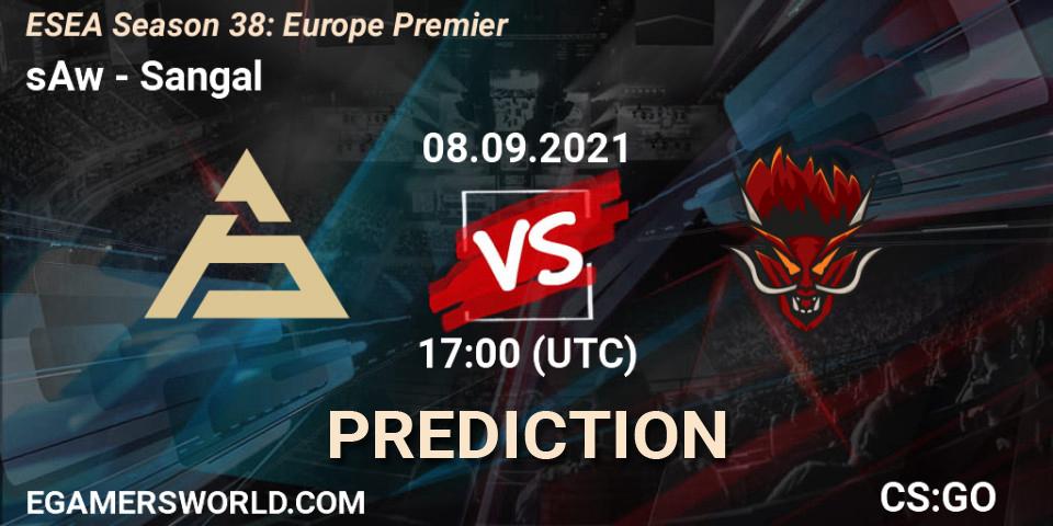 sAw проти Sangal: Поради щодо ставок, прогнози на матчі. 24.09.2021 at 17:00. Counter-Strike (CS2), ESEA Season 38: Europe Premier