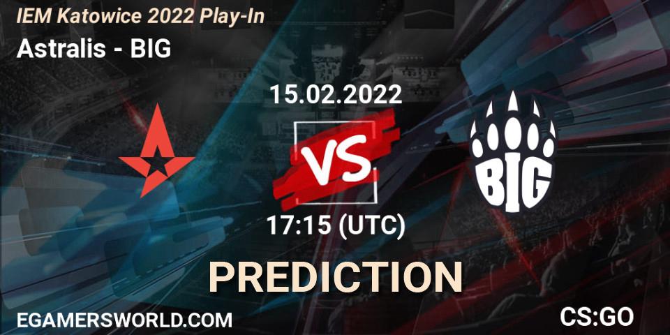 Astralis проти BIG: Поради щодо ставок, прогнози на матчі. 15.02.2022 at 17:30. Counter-Strike (CS2), IEM Katowice 2022 Play-In