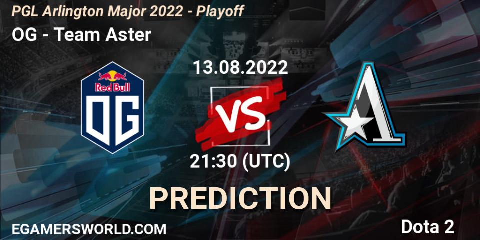 OG проти Team Aster: Поради щодо ставок, прогнози на матчі. 13.08.2022 at 22:14. Dota 2, PGL Arlington Major 2022 - Playoff