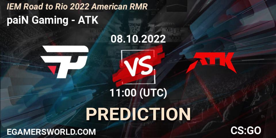 paiN Gaming проти ATK: Поради щодо ставок, прогнози на матчі. 08.10.2022 at 11:00. Counter-Strike (CS2), IEM Road to Rio 2022 American RMR
