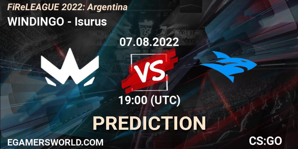 WINDINGO проти Isurus: Поради щодо ставок, прогнози на матчі. 07.08.2022 at 19:15. Counter-Strike (CS2), FiReLEAGUE 2022: Argentina