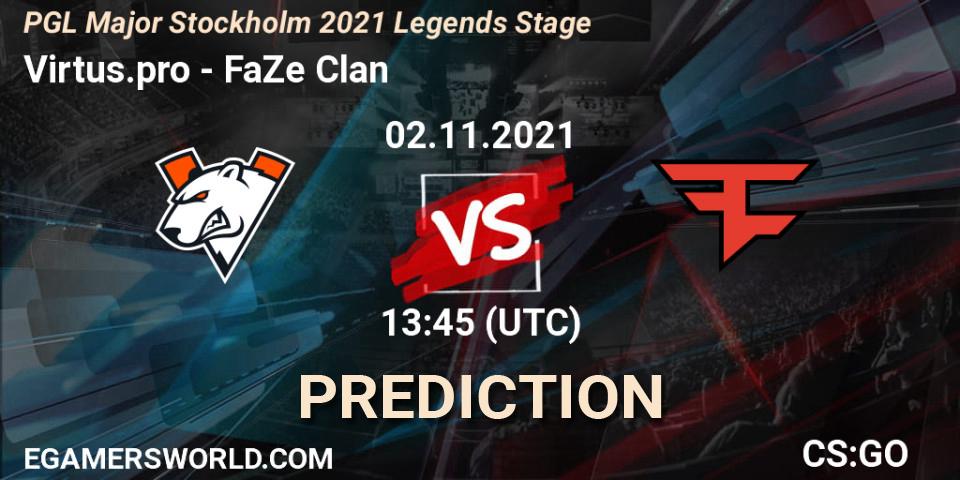 Virtus.pro проти FaZe Clan: Поради щодо ставок, прогнози на матчі. 02.11.2021 at 14:20. Counter-Strike (CS2), PGL Major Stockholm 2021 Legends Stage