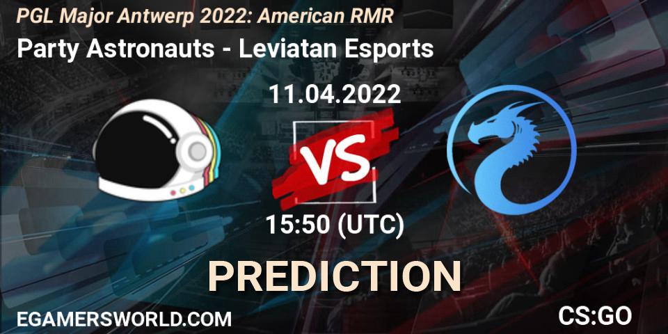 Party Astronauts проти Leviatan Esports: Поради щодо ставок, прогнози на матчі. 11.04.2022 at 15:50. Counter-Strike (CS2), PGL Major Antwerp 2022: American RMR