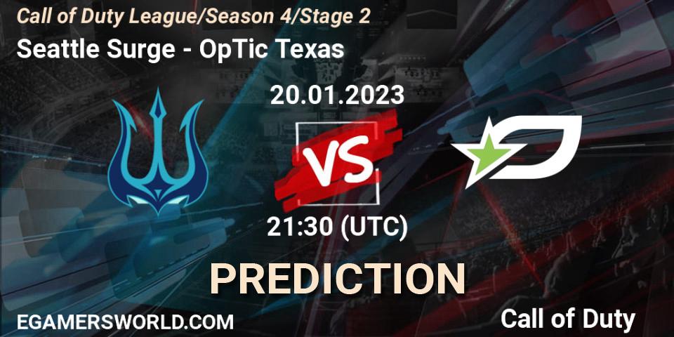 Seattle Surge проти OpTic Texas: Поради щодо ставок, прогнози на матчі. 20.01.2023 at 21:30. Call of Duty, Call of Duty League 2023: Stage 2 Major Qualifiers