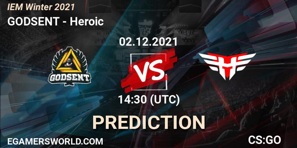 GODSENT проти Heroic: Поради щодо ставок, прогнози на матчі. 02.12.2021 at 17:00. Counter-Strike (CS2), IEM Winter 2021