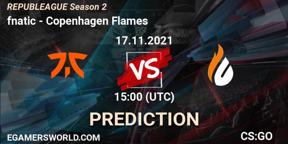 fnatic проти Copenhagen Flames: Поради щодо ставок, прогнози на матчі. 17.11.2021 at 15:00. Counter-Strike (CS2), REPUBLEAGUE Season 2