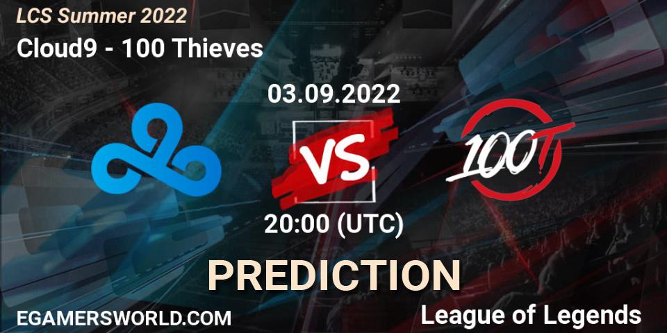 Cloud9 проти 100 Thieves: Поради щодо ставок, прогнози на матчі. 03.09.2022 at 20:00. LoL, LCS Summer 2022