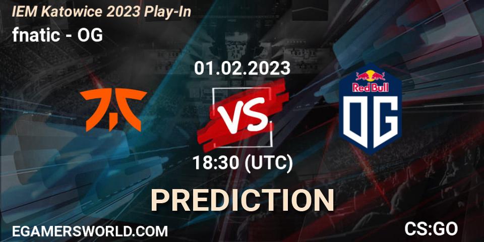 fnatic проти OG: Поради щодо ставок, прогнози на матчі. 01.02.2023 at 20:10. Counter-Strike (CS2), IEM Katowice 2023 Play-In