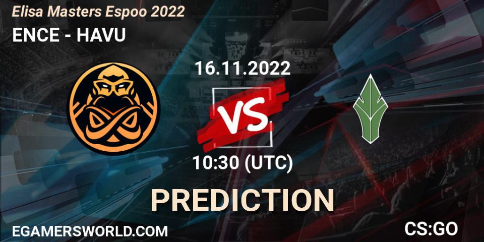 ENCE проти HAVU: Поради щодо ставок, прогнози на матчі. 16.11.2022 at 10:55. Counter-Strike (CS2), Elisa Masters Espoo 2022