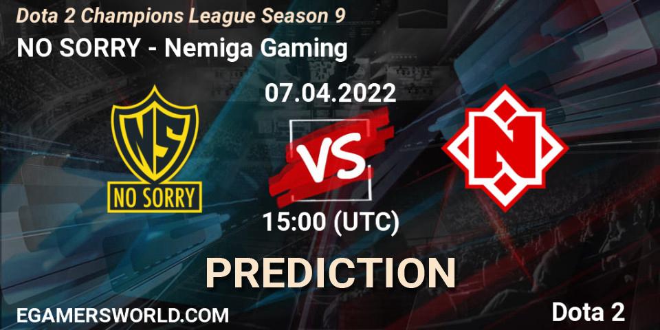 NO SORRY проти Nemiga Gaming: Поради щодо ставок, прогнози на матчі. 07.04.2022 at 15:01. Dota 2, Dota 2 Champions League Season 9