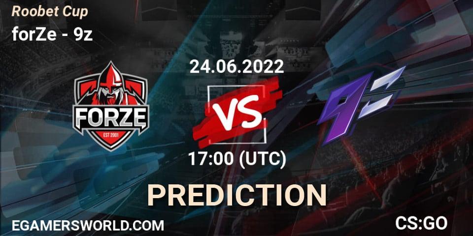 forZe проти 9z: Поради щодо ставок, прогнози на матчі. 24.06.2022 at 17:00. Counter-Strike (CS2), Roobet Cup