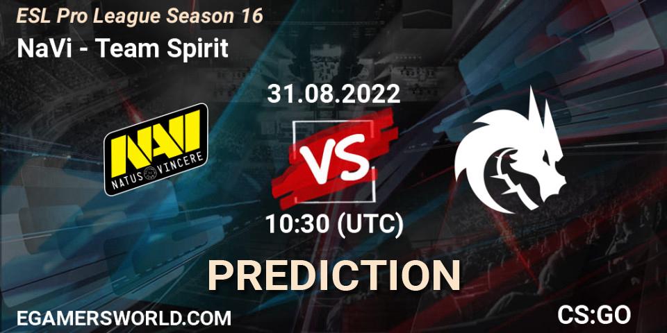 NaVi проти Team Spirit: Поради щодо ставок, прогнози на матчі. 31.08.2022 at 10:30. Counter-Strike (CS2), ESL Pro League Season 16