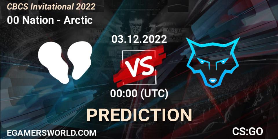 00 Nation проти Arctic: Поради щодо ставок, прогнози на матчі. 03.12.2022 at 01:00. Counter-Strike (CS2), CBCS Invitational 2022