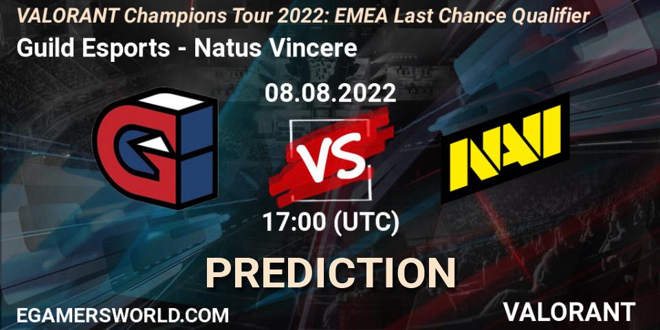 Guild Esports проти Natus Vincere: Поради щодо ставок, прогнози на матчі. 08.08.2022 at 16:15. VALORANT, VCT 2022: EMEA Last Chance Qualifier