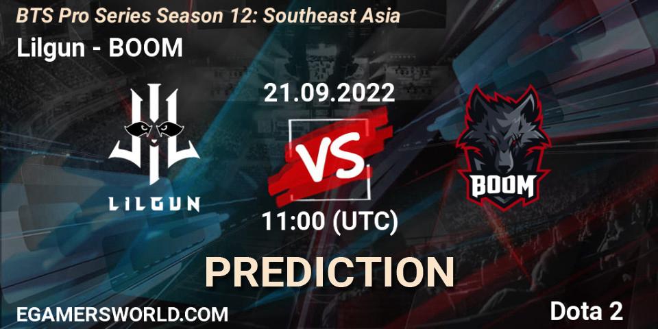 Lilgun проти BOOM: Поради щодо ставок, прогнози на матчі. 21.09.2022 at 11:03. Dota 2, BTS Pro Series Season 12: Southeast Asia